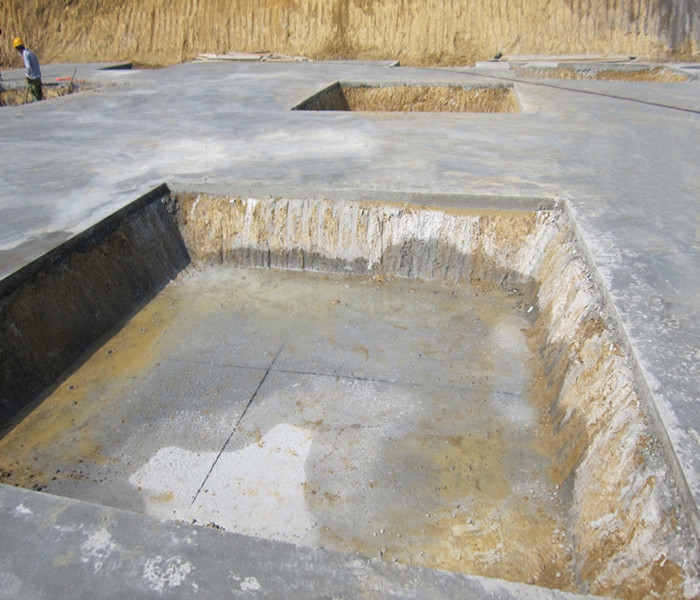 南昌市建筑設計研究院總部辦公大樓工程筏板基礎下柱墩找平、彈線